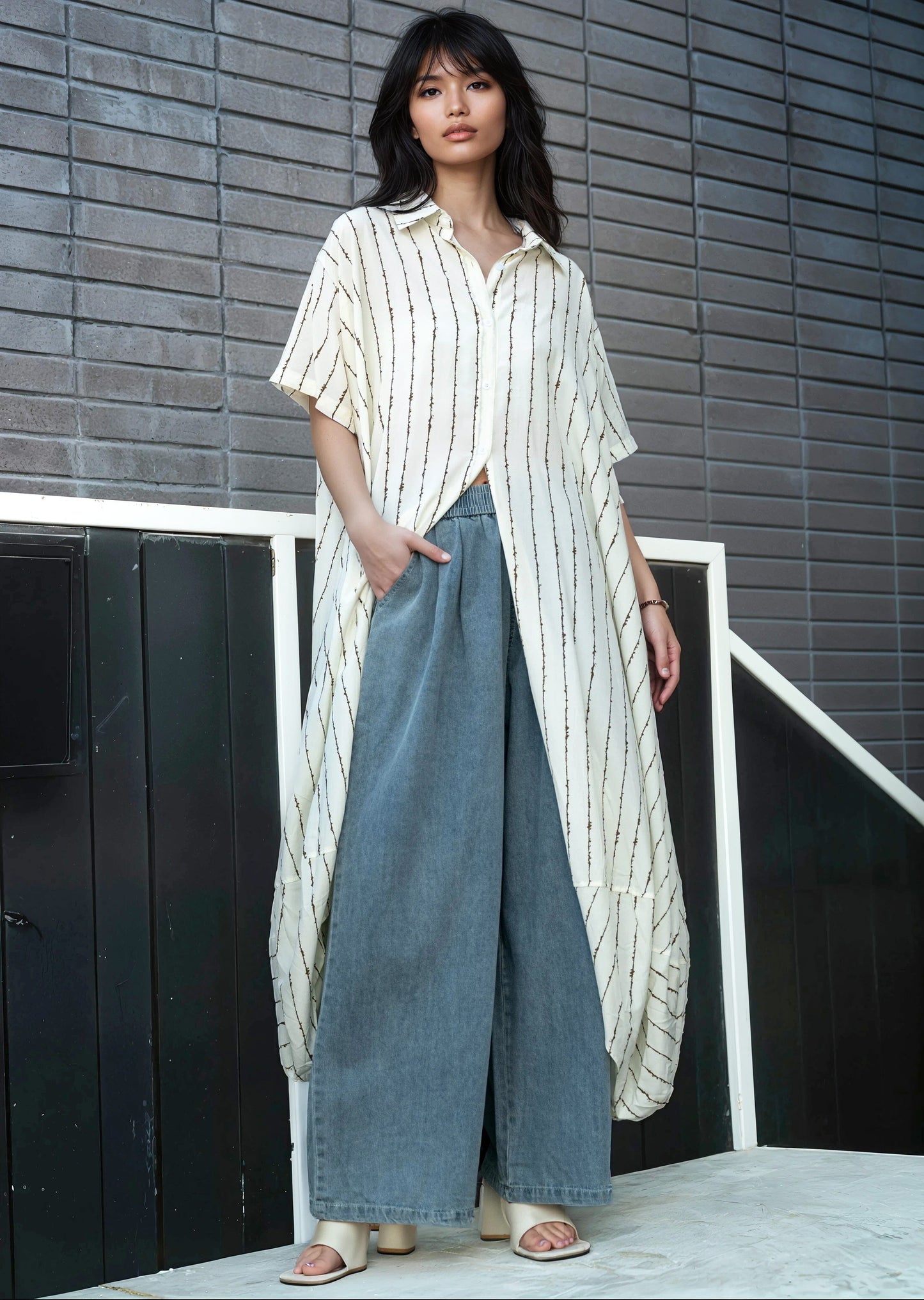 Oversized Barbwire Button Up
