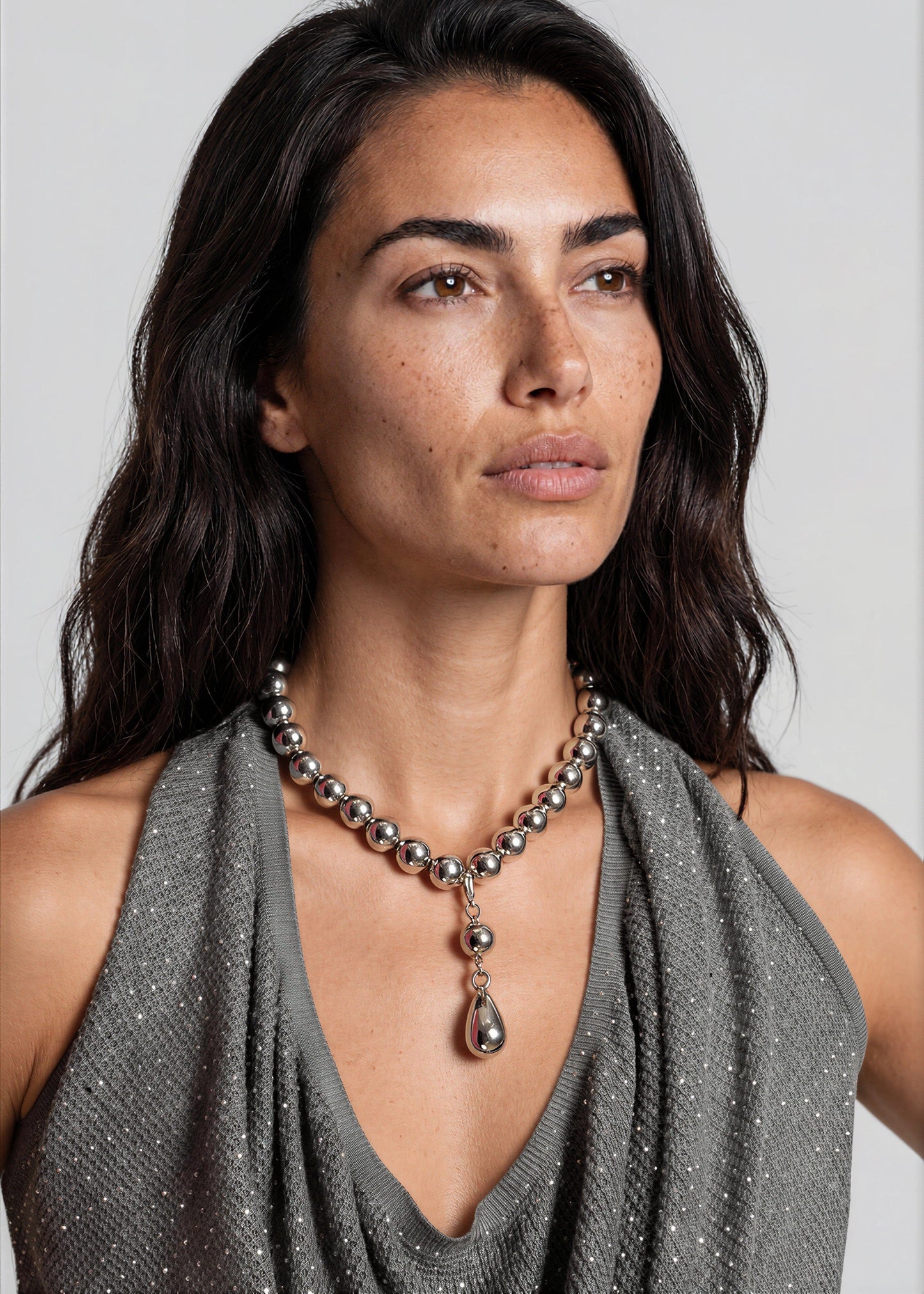 Oversized Bead Drop Necklace