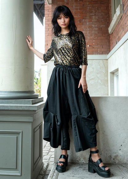 Oversized Drawstring Parachute Pants