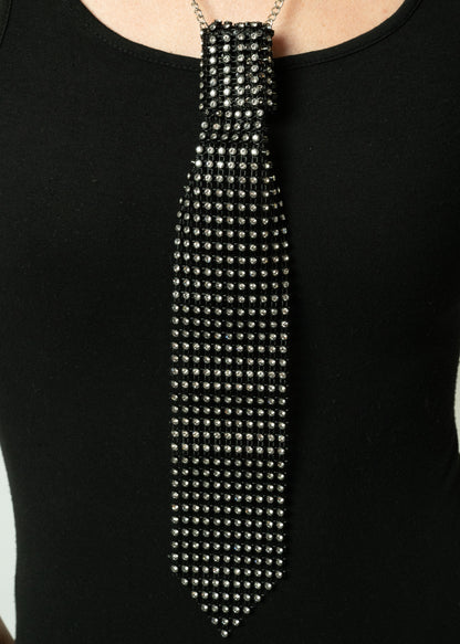 Rhinestone Tie Necklace
