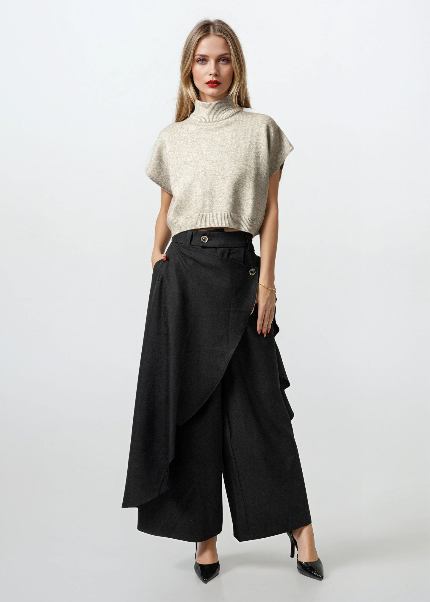Ruffle Wrap Trousers