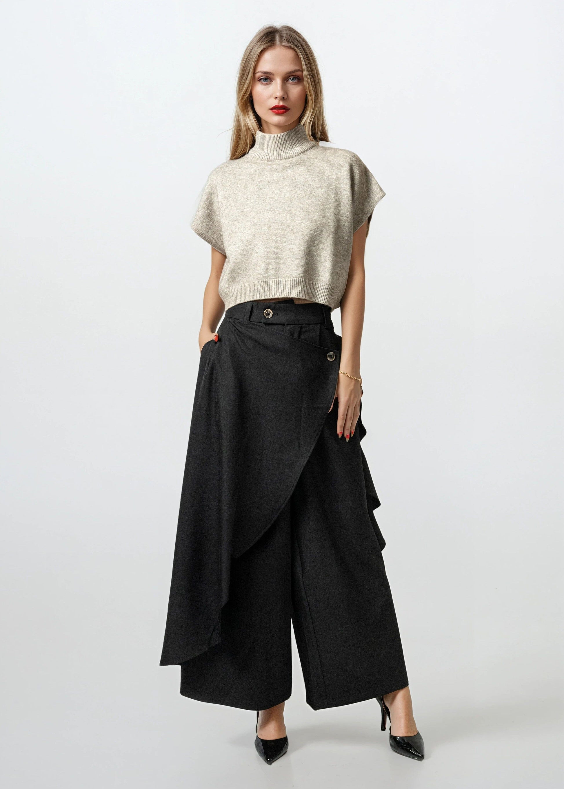Ruffle Wrap Trousers