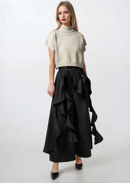 Ruffle Wrap Trousers
