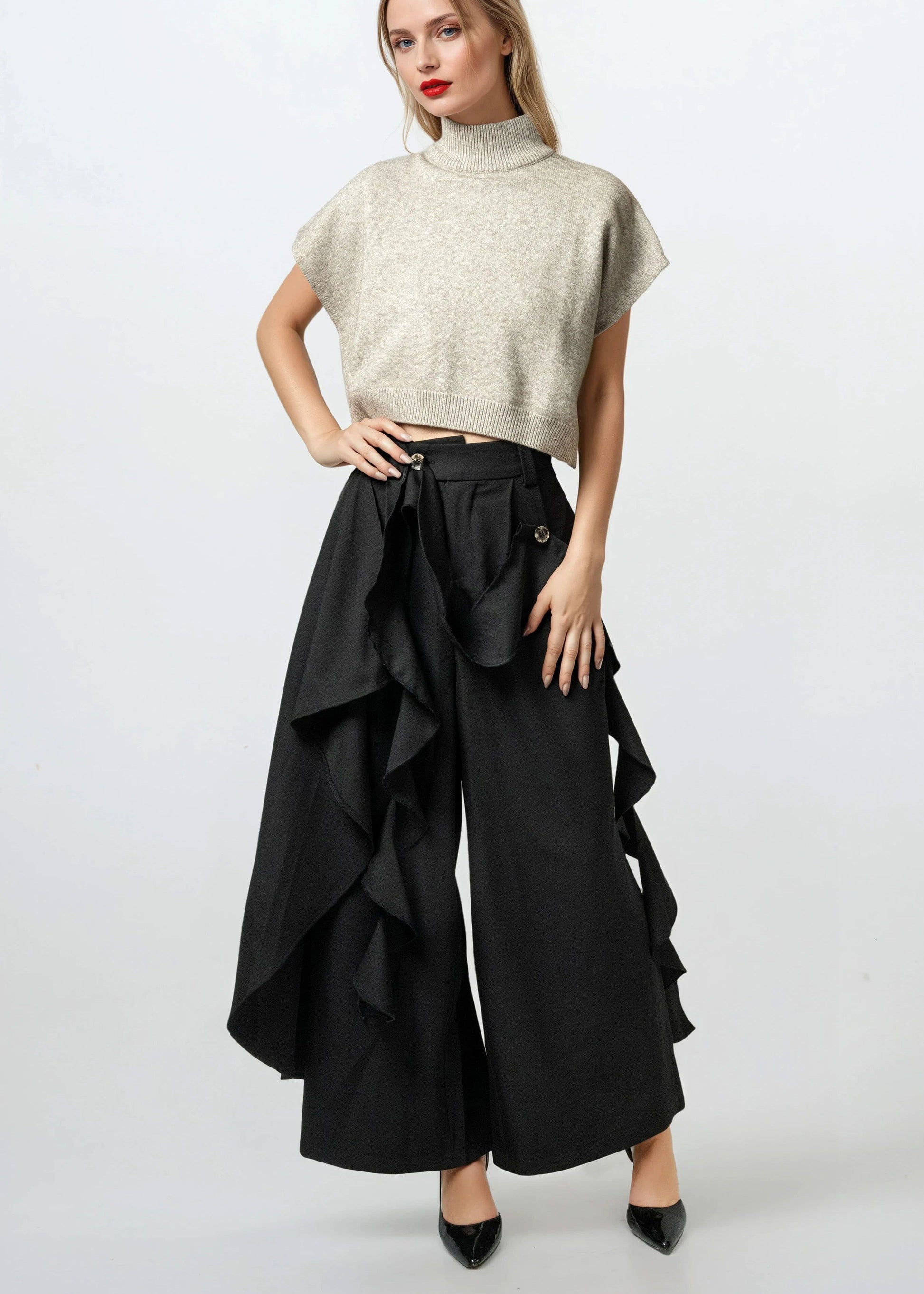 Ruffle Wrap Trousers