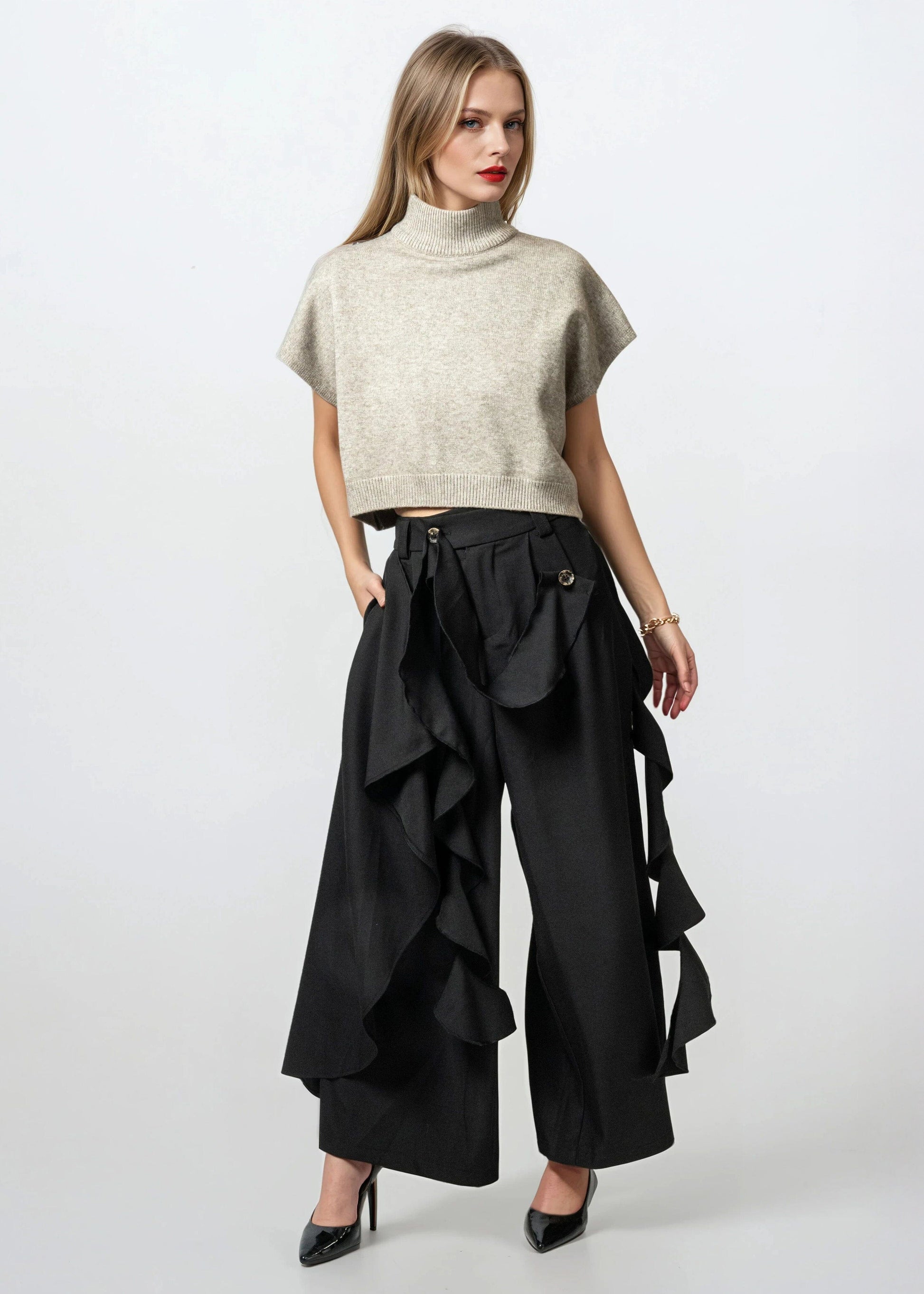 Ruffle Wrap Trousers