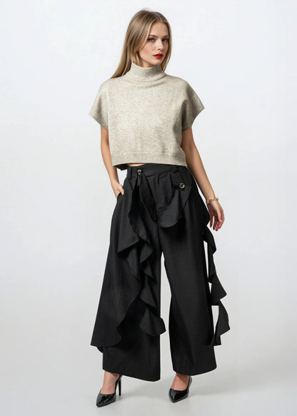 Ruffle Wrap Trousers