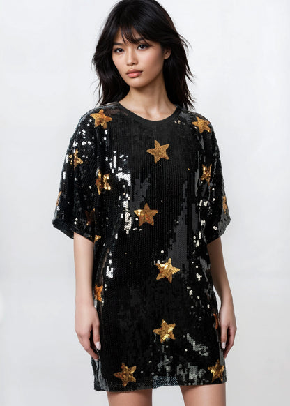 Star Sequin Tee Dress