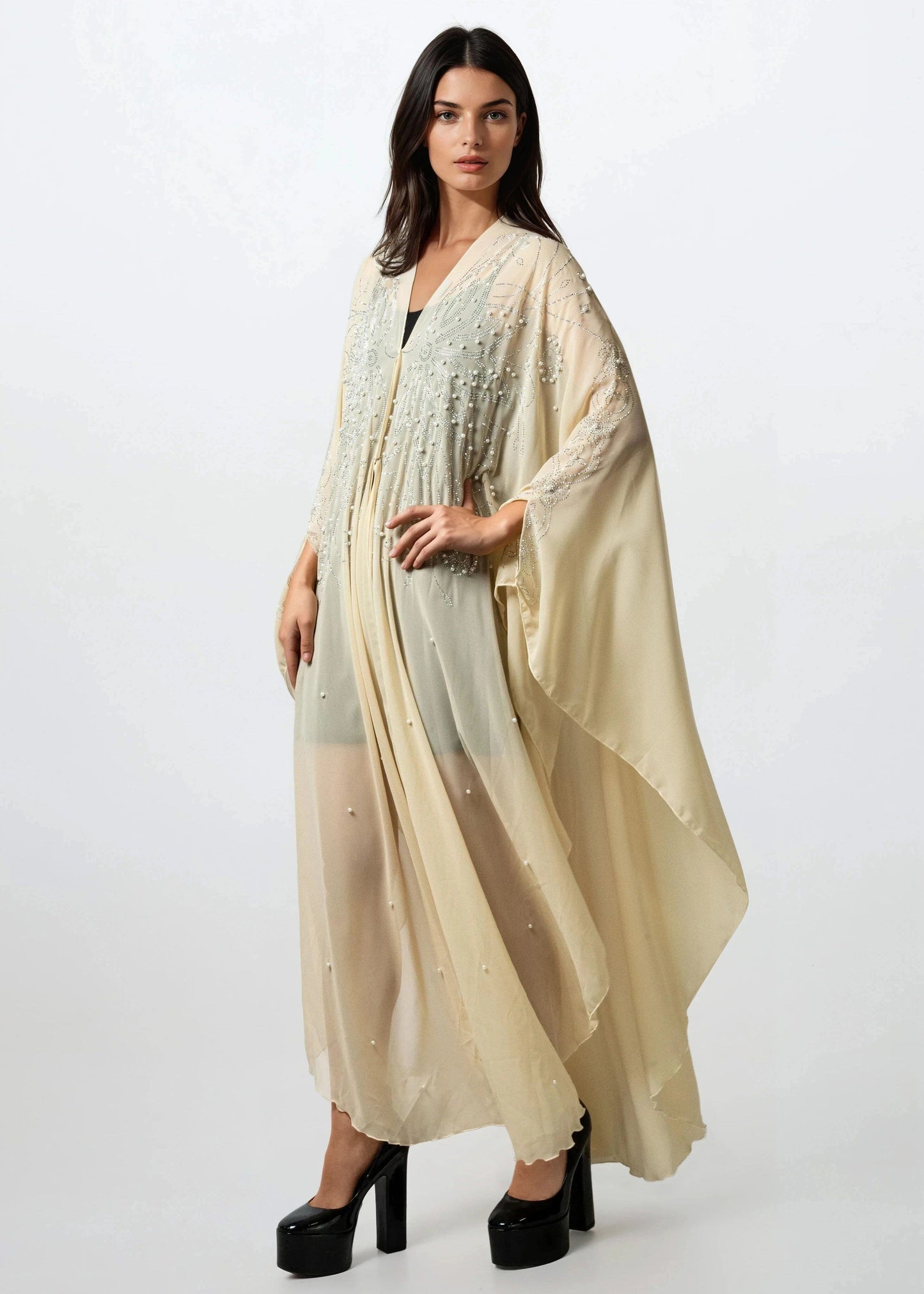 Sheer Beaded Kimono
