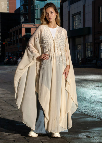 Sheer Beaded Kimono
