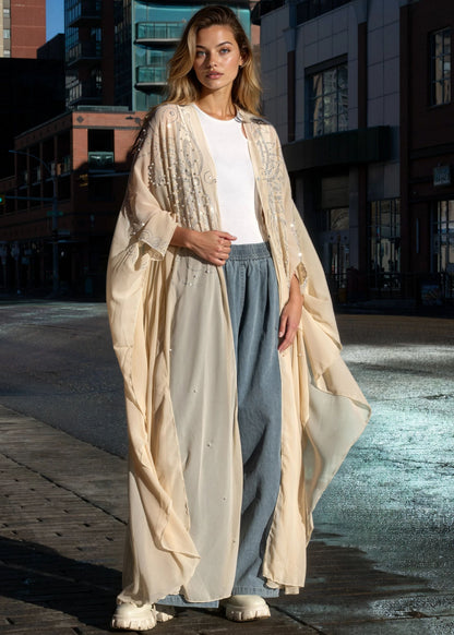 Sheer Beaded Kimono