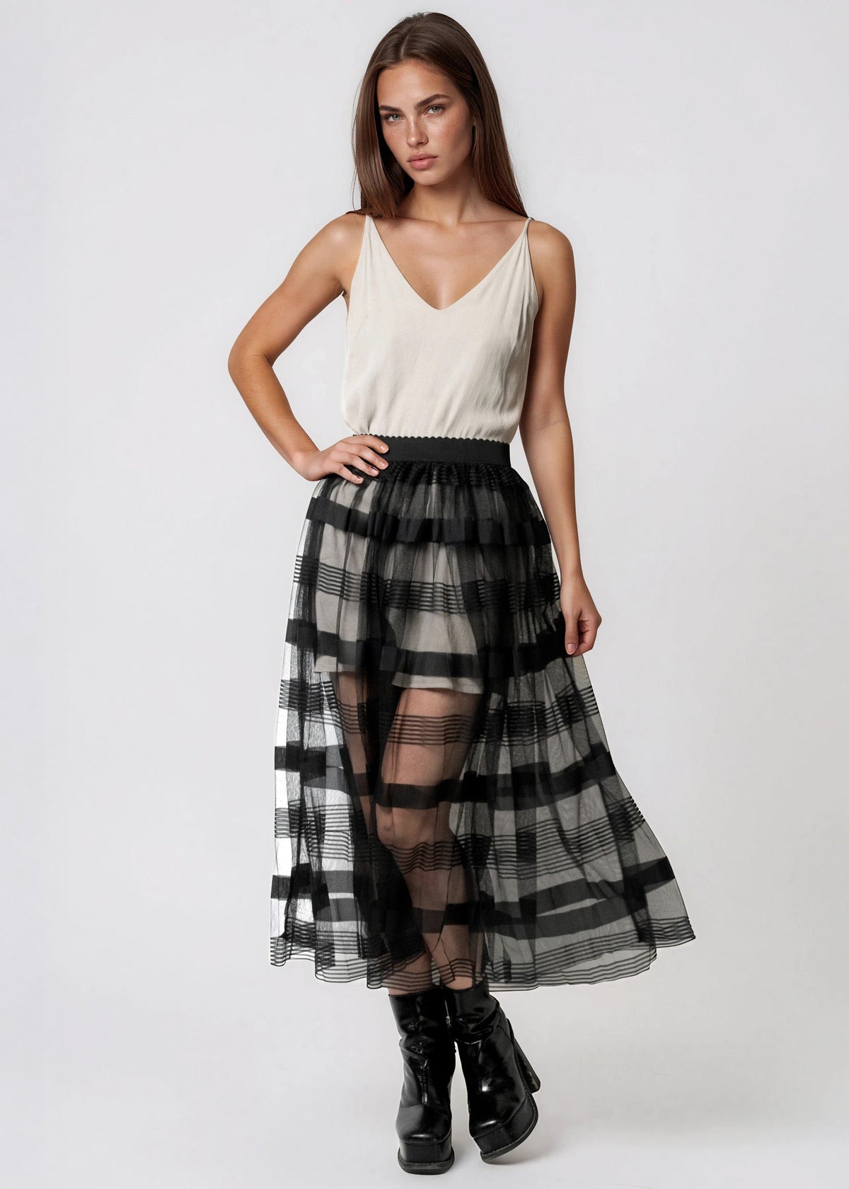 Sheer Tulle Layering Skirt