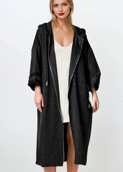 Sparkle Zip Up Hoodie Dress