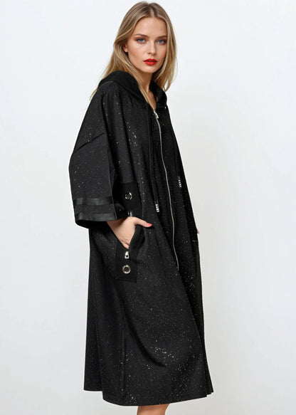 Sparkle Zip Up Hoodie Dress