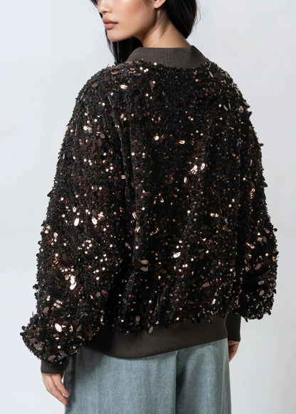Statement Sequin Bomber Jacket