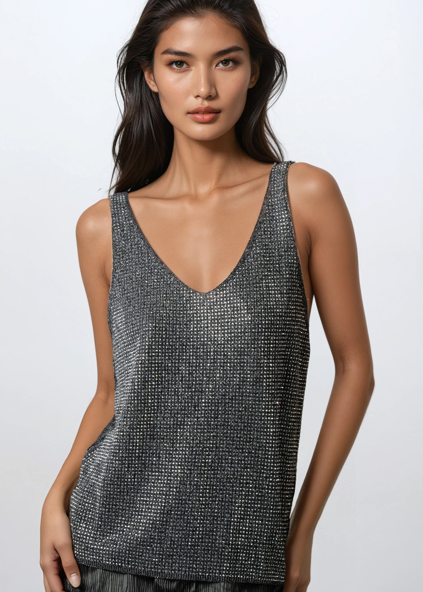 Studded Rhinestone Tank Top
