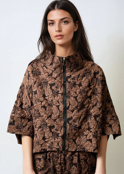 Textured Floral Zip Set