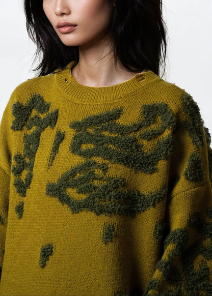 Textured Knit Tulle Sweater Dress