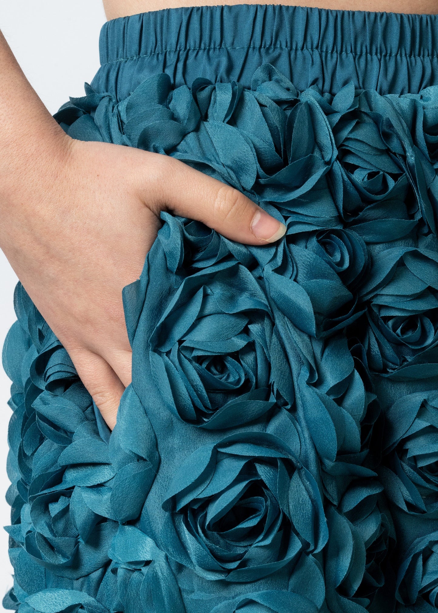 Textured Rose Midi Skirt