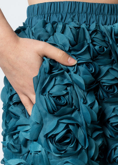 Textured Rose Midi Skirt