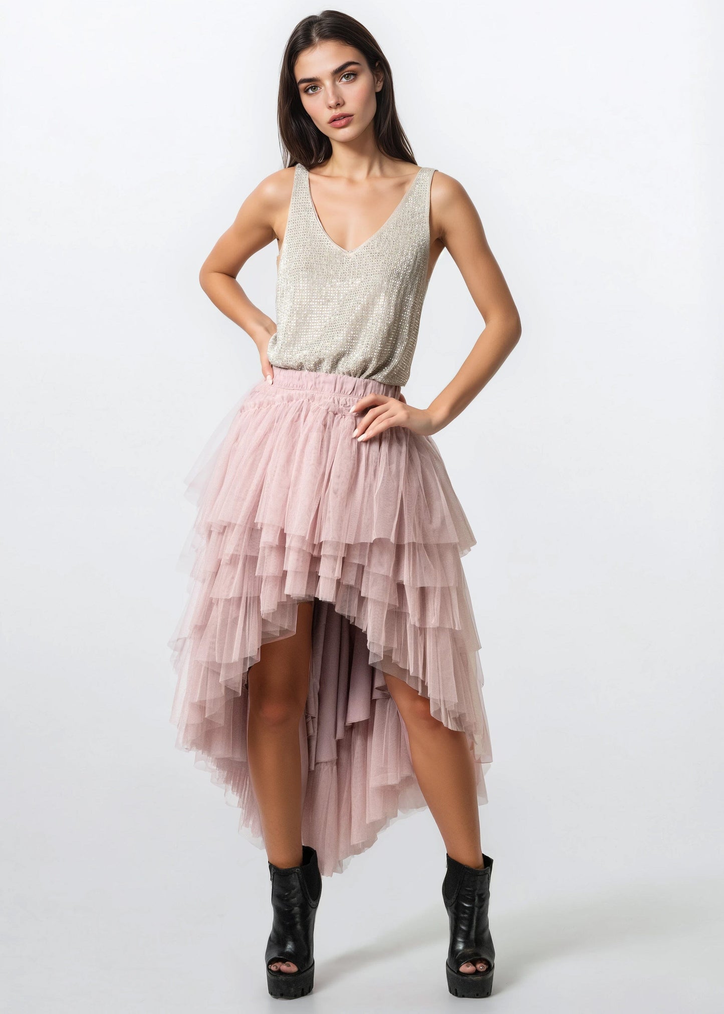 Tiered Tulle Waterfall Skirt
