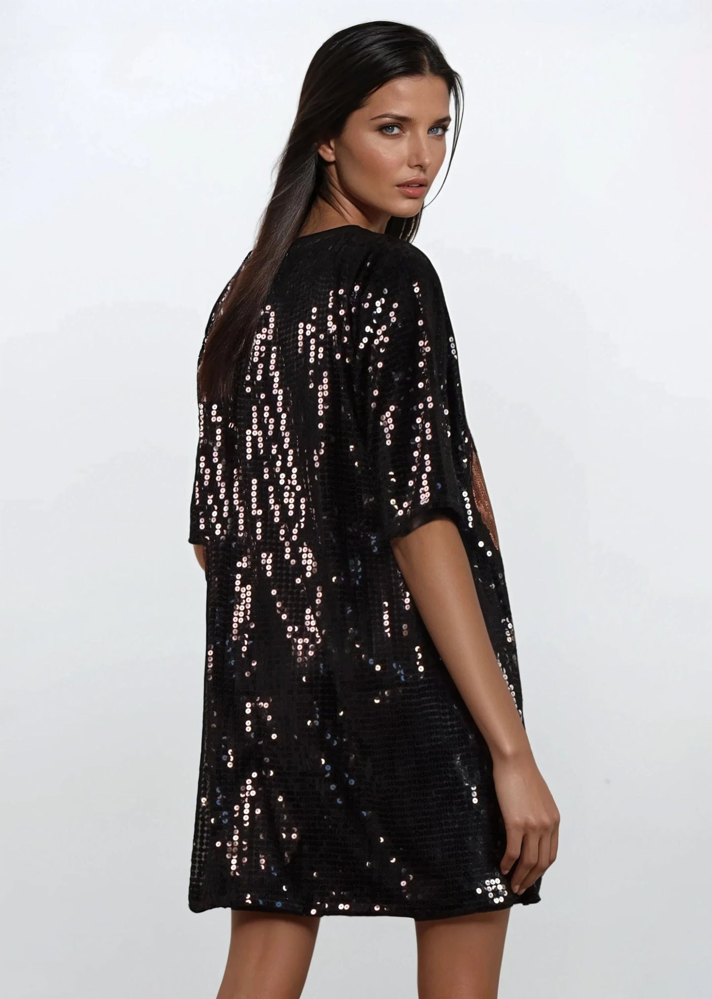 Tiger Head Sequin Tee Dress