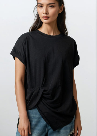 Twist Front Draped Tee